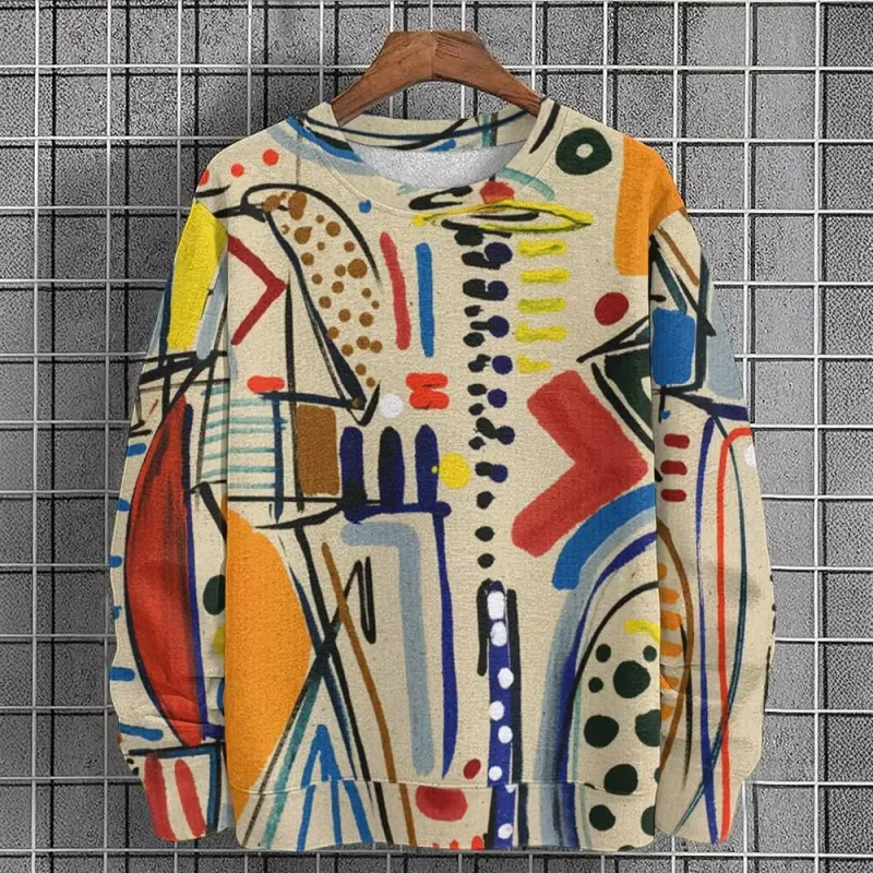 Baju Sweat Grafik Lelaki untuk Lelaki Pullover Graffiti Baju Sweat Lengan Panjang Krew Leher Fesyen Percutian Harian Kasual Percutian Baru