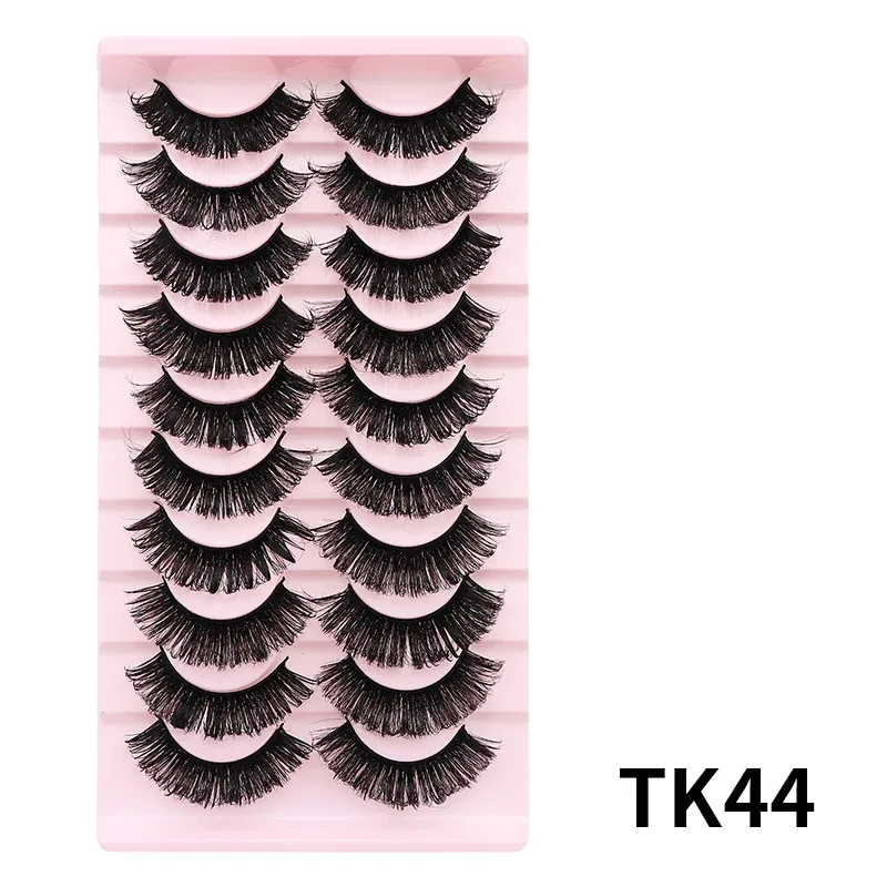 10 Pairs Russian DD Curl Bulk Fluffy Strip Lashes Natural Soft False Eyelashes Reusable Handmade Eye Lashes for Daily&Party — image 27