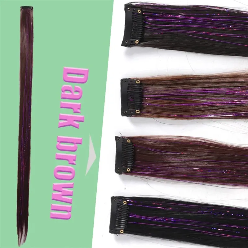 Synthetic Ear-dyed Laser Wig Piece One-card Seamless Feather Hair Extension Artifact Girl Group Stage Headdress Patch — image 20