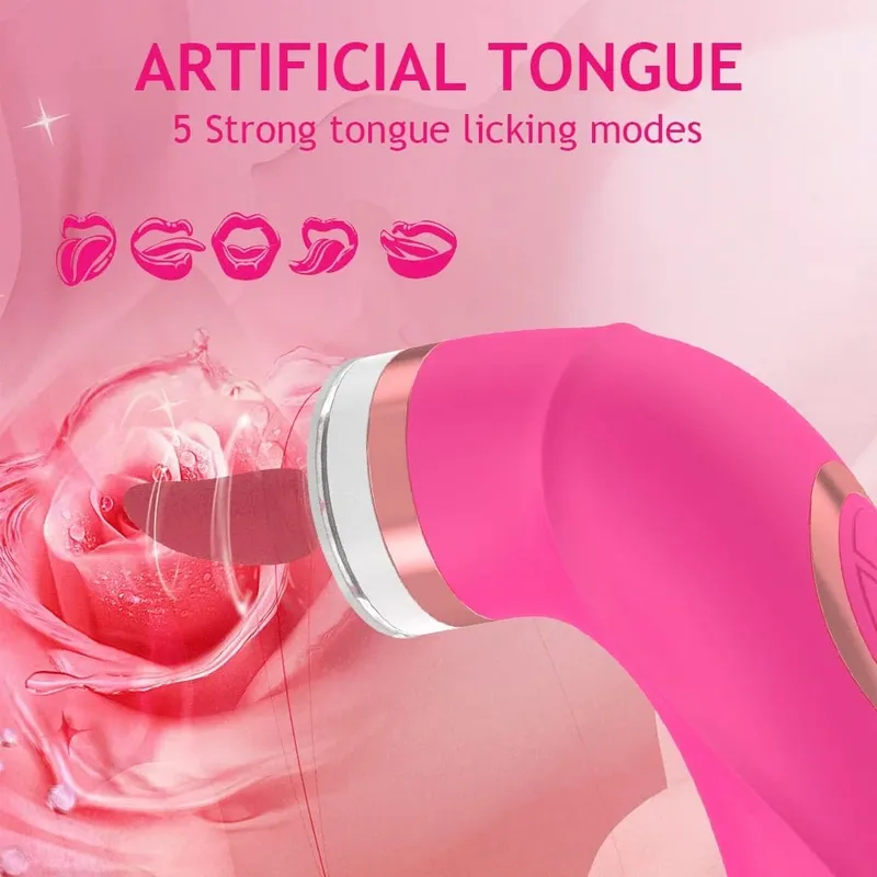 Clit Sucker Nipple Sucking Vibrator Tongue Licking Female Clitoris Vacuum Stimulator Oral Sex Toys for Women Erotic Masturbators