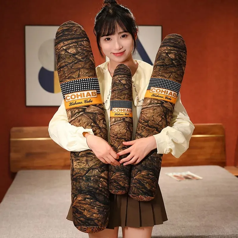 35~110cm Brown Long Cigar Cigarette Plush Pillow Stuffed Sleeping Leg Support Companion Men Birthday Gift — image 3