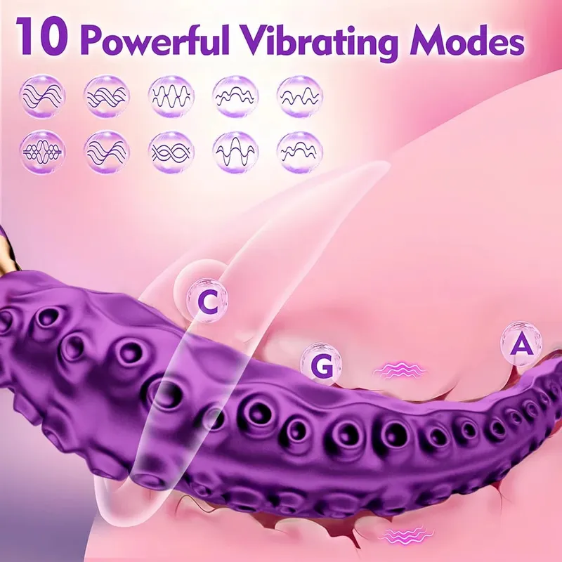 Octopus Tentacle Anal Vibrator Female G-Spot Clit Vagina Stimulation 360° Rotation Silicone Dildo Masturbation Sex Toys Women — image 2