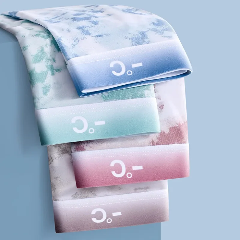 4pcs Boxer Shorts Men's Ice Silk Underwear Cool Underpants Breathable Sexy Thin Panties U Convex Lingerie Wholesale Lots L-6XL