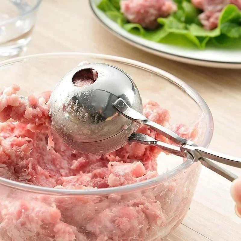 Meat Ball Maker Tool Stainless Steel Clip Round Rice Ball Shaper Spoon Meatball Making Mold Non Stick Stuffed Kitchen Gadget — image 4