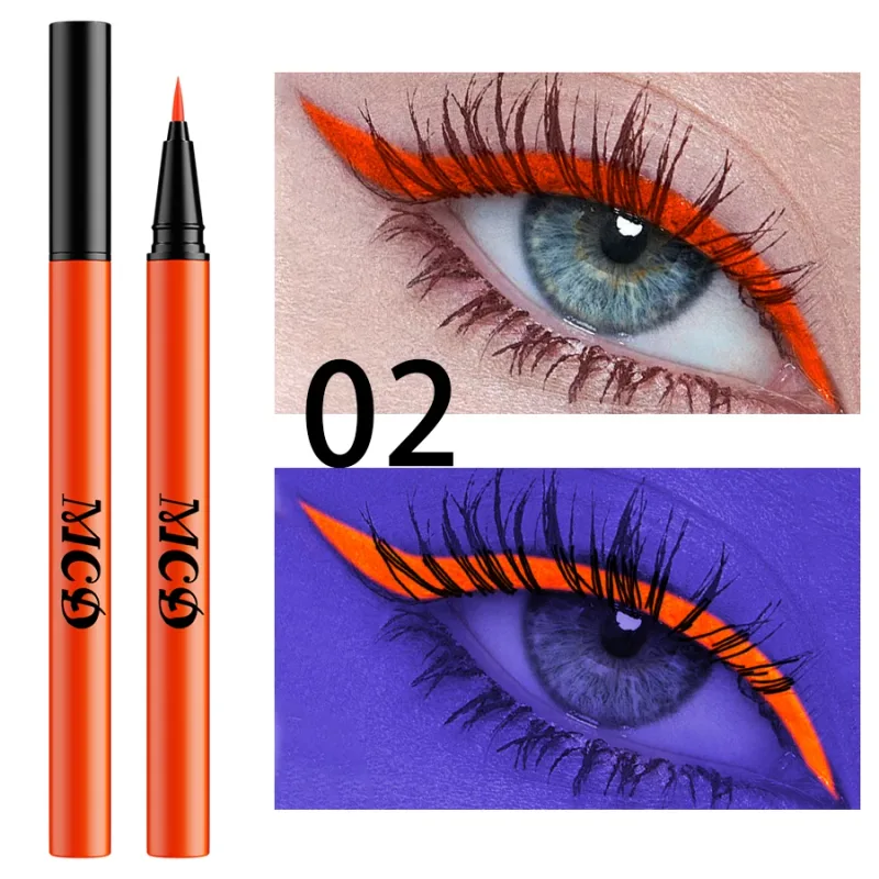 1PC UV Light Neon Eyeliner Pen Eyes Makeup Blue Green Waterproof Liquid Color Eye Liner Pencil Make Up Cosmetics Yellow Purple — image 11