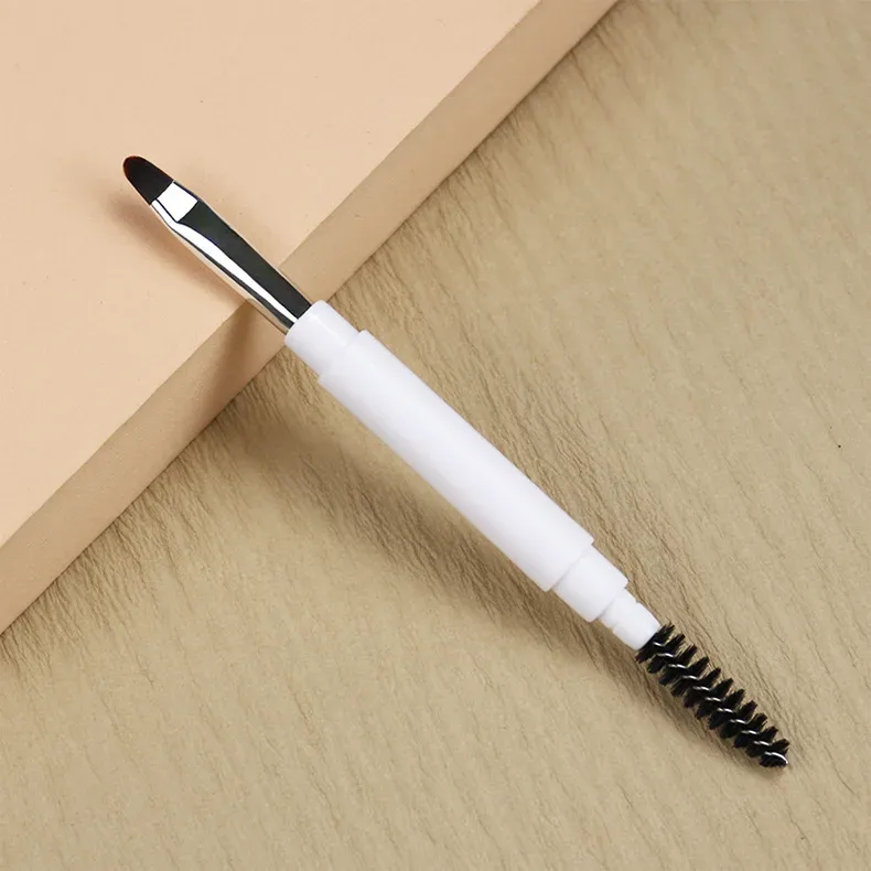 Dwustronne przenośne pędzle do makijażu Rozmiar podróżny Pędzle do makijażu Cienie do powiek Eye Brow Crease Niezbędne narzędzia kosmetyczne z pokrywką — image 3