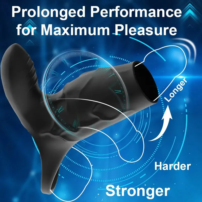 Vibrating Penis Sleeve 10 Modes Cock Ring G Spot Stimulate Vibrator Sex Toys for Men Penis Delay Ejaculation Erection Trainer 18 — image 5
