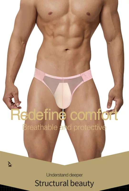 Sexy Men Bikini Briefs Man Underpantsr Slip Transparent Mesh Underwear Male Cuecas Men's Panties Ultra-thin Gays Sports Briefs — image 2