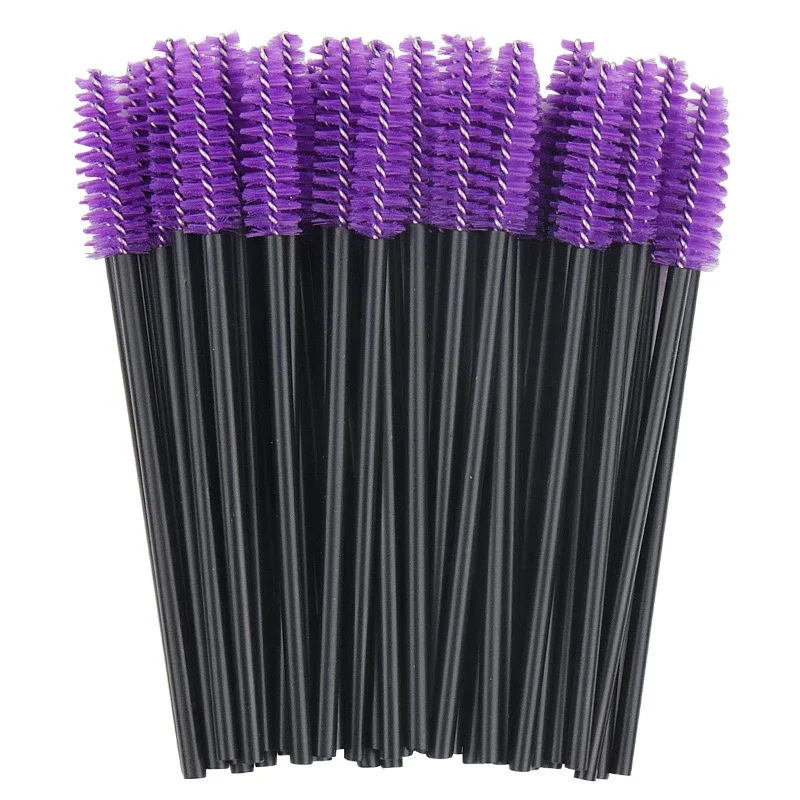 HOT 50 Pcs Disposable hollow rod mascara brush eyebrow Eye Lash Black Wand brushes Eyelash Extension women Makeup tools