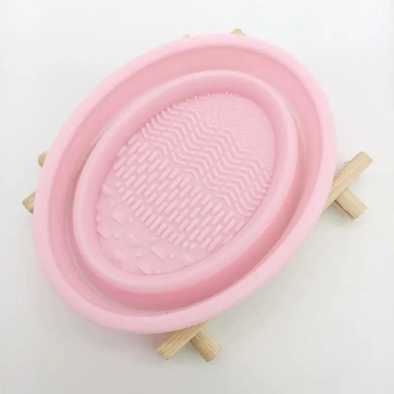Soft Silicone Makeup Brush Cleaner Folding Powder Puff Cleaning Bowl Eyeshadow Brushes Wash Clean Mat Beauty Tools Scrubber Box