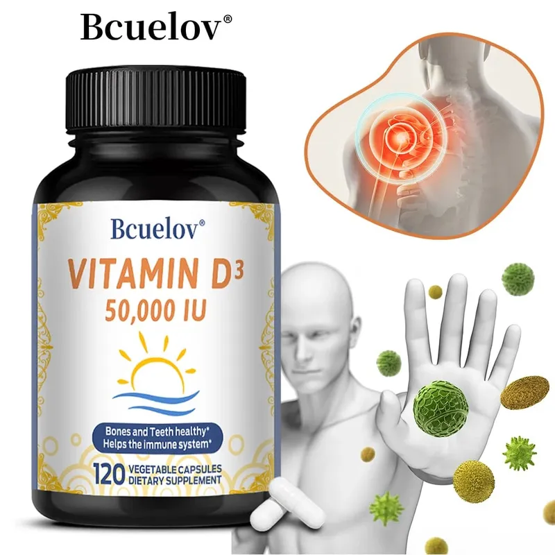 Vitamin D3 50000 IU - Bone Health & Immune Support - Non-GMO Gluten Free - Vitamin D3 Vitamin D Supplement for Men and Women — image 1