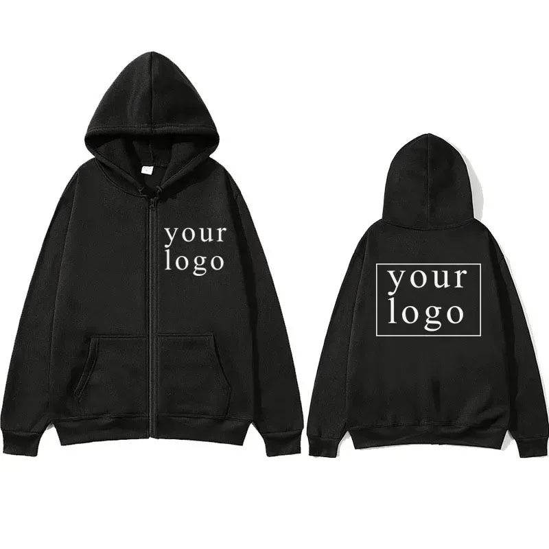 2024 New Fashion Your Own Design Brand Logo/Picture Personalized Custom Anywhere Men Women DIY Zipper cardigan hoodie — image 7