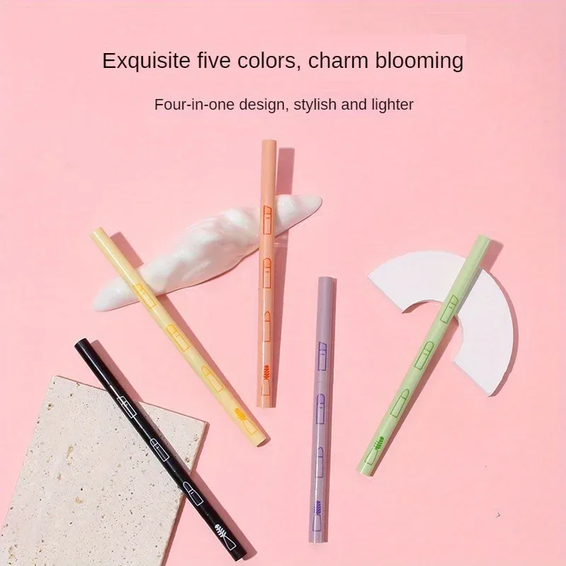 4 IN 1 Multifunctional Makeup Brushes Set Makeup Gadget Detachable Lip Eyeshadow Brush Sponge Eyeshadow Brush for Home Travel — image 2