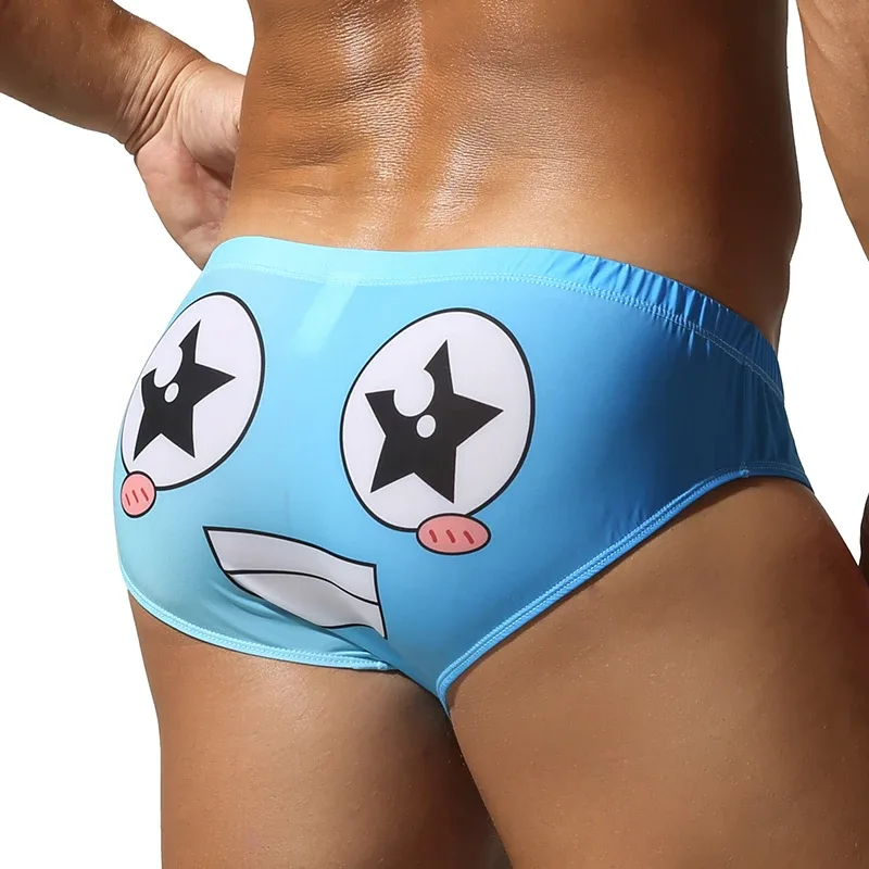 Roupa íntima triangular masculina com design fino de seda gelada, secagem rápida, alta elasticidade, cintura baixa, sexy, ajuste fino, moda jovem