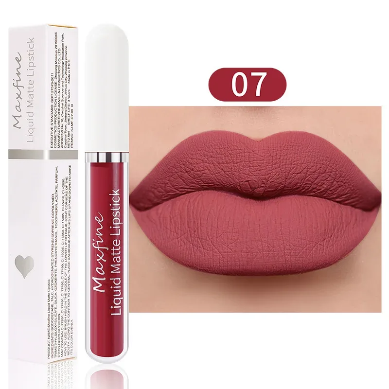 10 Color Waterproof Matte Velvet Lip Glaze Long-Lasting Silky Red Liquid Lipstick High Pigmented Lip Gloss Sexy Makeup for Women — image 9