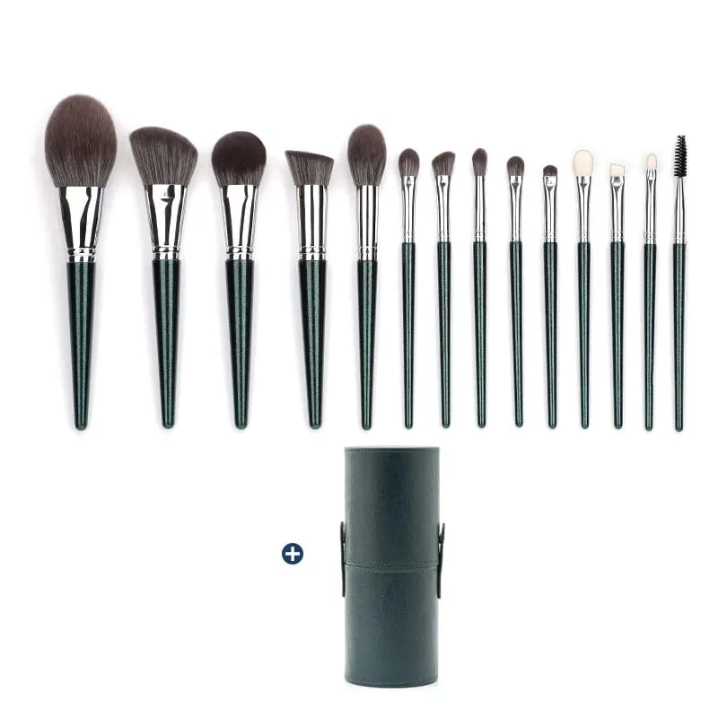 14PCS Goat Hair Makeup Brushes Set Kit For Women Professional Brush Make Up Cosmetic Powder Concealer Eye Shadow Lip Tools — image 8
