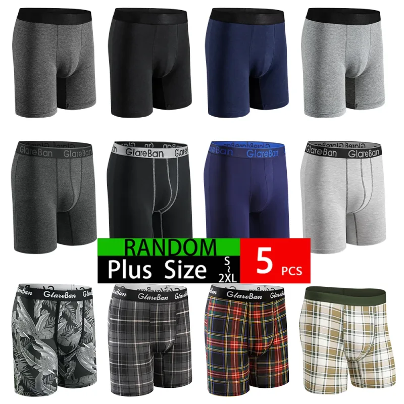 5pc Set Mid-Lange Zufällig Baumwolle Boxer Shorts Männer Unterwäsche Männliche Unterhose für Männer Boxershorts Slips Weiche Höschen marke Briefs