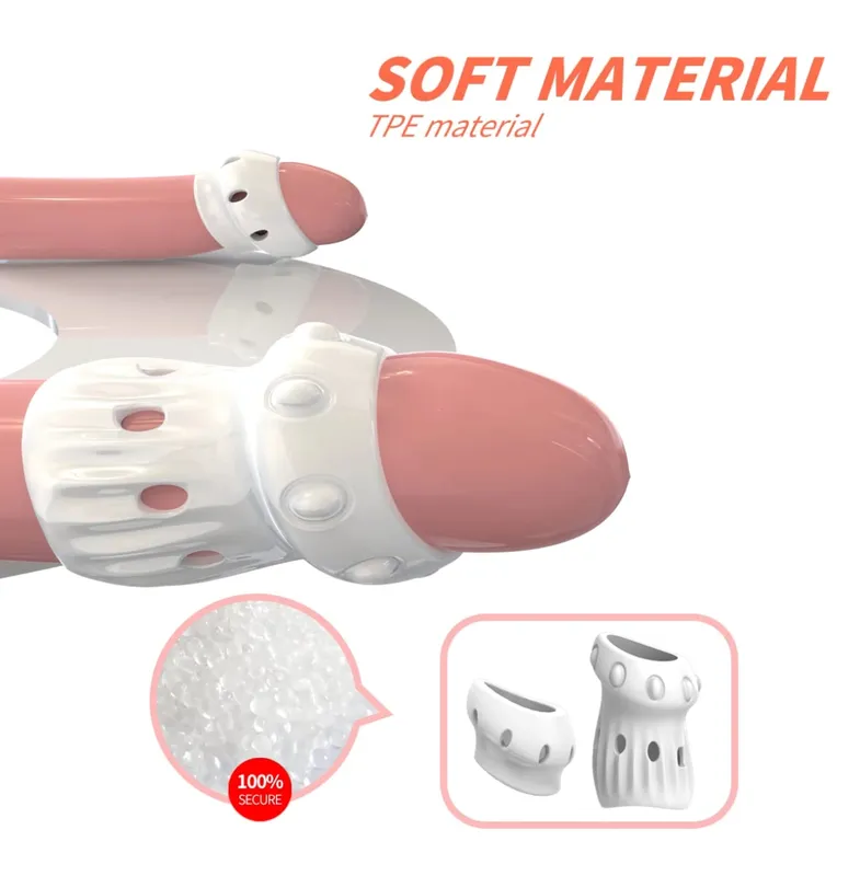 2pcs Foreskin Phimosis Cockring for Men Penis Sleeve Cock Ring Set Physically Fixed Foreskin Position Protection Adult Sex Toys — image 4
