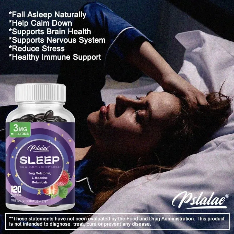 Melatonin & L-Theanine Capsules Contains 3 Mg Sleep Support Helps Calm Mind and Mind for Better Longer Sleep Non-GMO — image 3