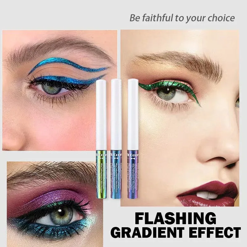 6 Colors Golden Chameleon Liquid Eyeliner Set Waterproof Long Lasting Diamond Glitter Metallic Eye Liner Shiny Makeup Cosmetics