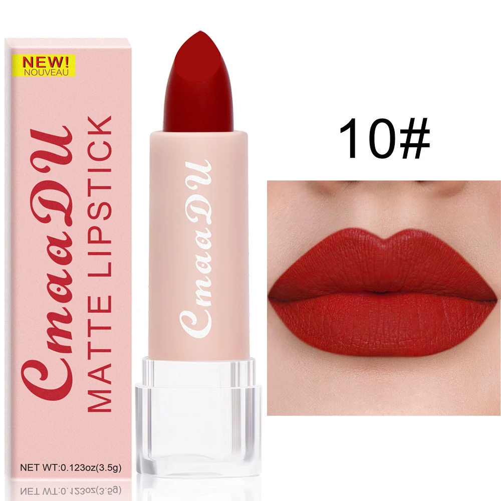 Matte Nude Pink Velvet Lipstick Milk Silky Texture Lips Stick Lasting Waterproof Matte Lipsticks Sexy Red Lipstick Korean Makeup