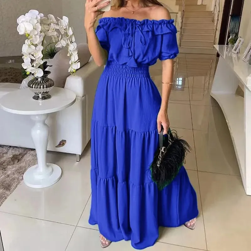 Summer New Arrival Color Solid Boho Dress Women Fashion Elegant Beach Party Club Dress Casual Maxi Dresses For Woman Clothing — image 9