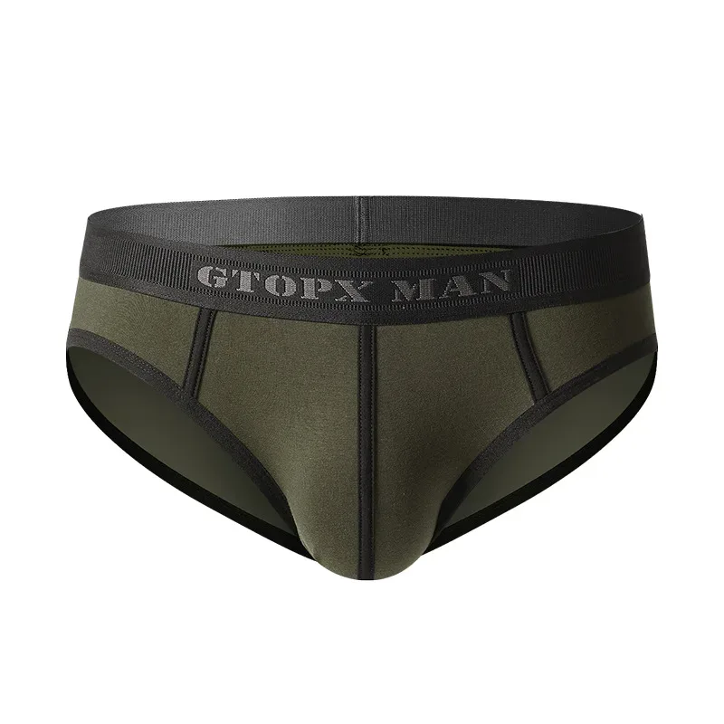 Sexy Men Underwear U Convex Pouch Single-layer Cotton Briefs for Men — image 2