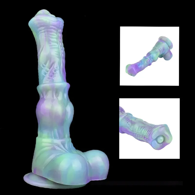 Godemiché cheval Long en Silicone pour femme, masturbateur avec nœud Animal, Plug Anal, masseur de Prostate, stimulateur, jouets sexuels pour Couple — image 3