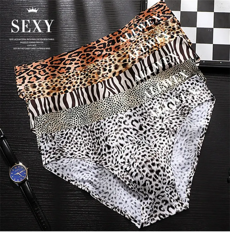 Choice Ropa interior hombre 3D convex pouch calzoncillos hombres leopard print sissy gay man underwear ice silk sexy tоy mens — image 12