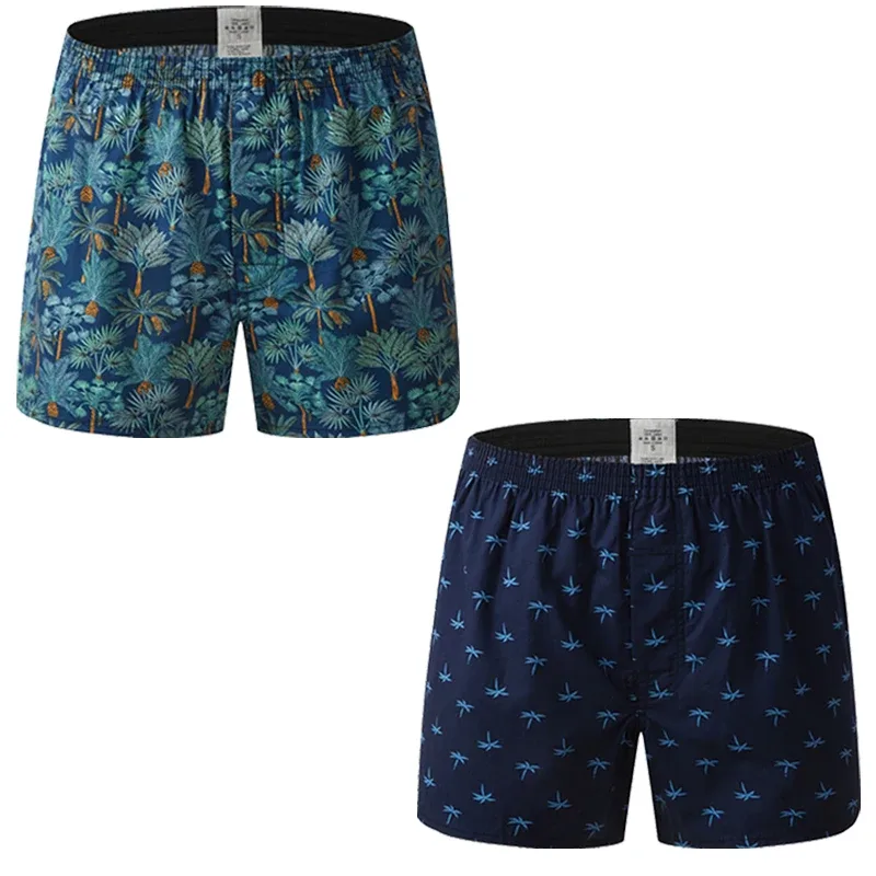 Shorts boxer de algodão masculino, roupa íntima masculina com padrão impresso, shorts estilo universitário, roupa de verão respirável e confortável — image 18
