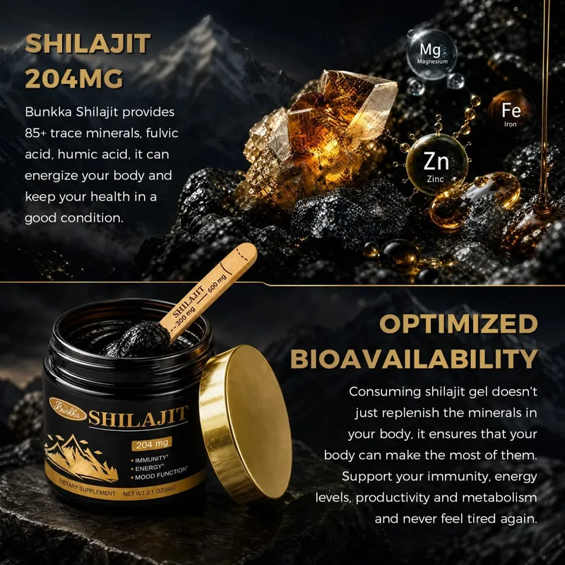 100% Pure Natural Original Shilajit Resin Himalaya Support Hormone Balance for Men & Women Support Immunity Heart & Skin Health