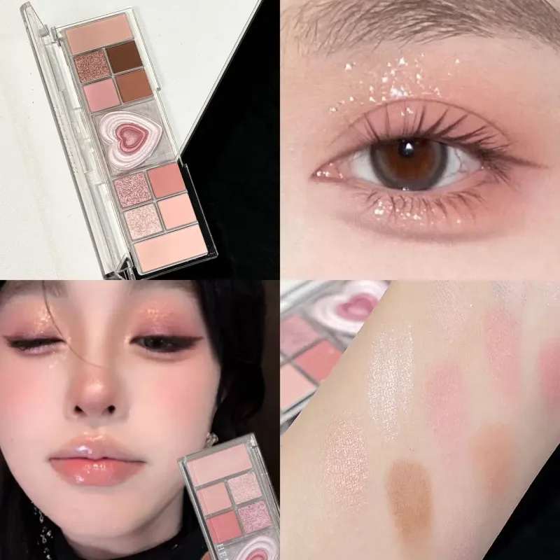 Palet Rias Mata Aprikot Teh 12 Warna Palet Eyeshadow Saturasi Rendah Mutiara Matte Berkilau Warna Bumi Kecantikan Eye Shadow