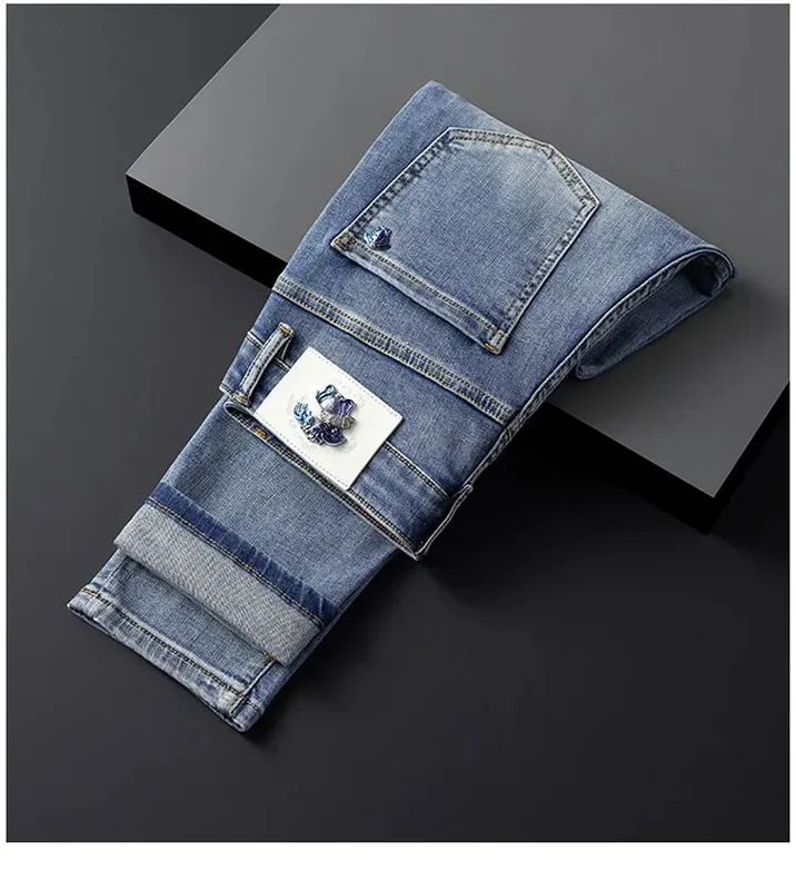 2024 New High-End Jeans Men's Light Luxury and Simplicity Versatile Casual Fashion Men's Clothing Slim Fit Tapered Pants — image 8