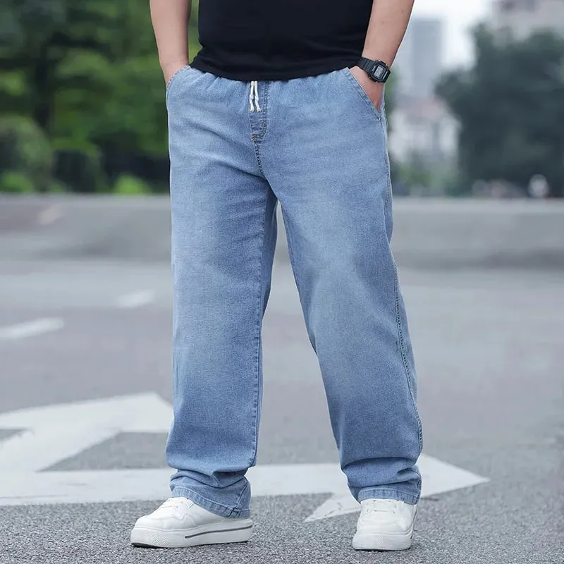 8XL Oversized Jeans For Men Elastic Waist Loose Fit Comfortable Denim Pants Plus Size 150KG Casual Streetwear Trousers New — image 4