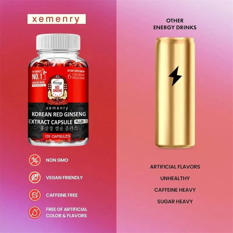 Korean Red Ginseng Supplement - High Potency for Energy Focus Performance Vitality & Immune Support - for Men and Women — image 6