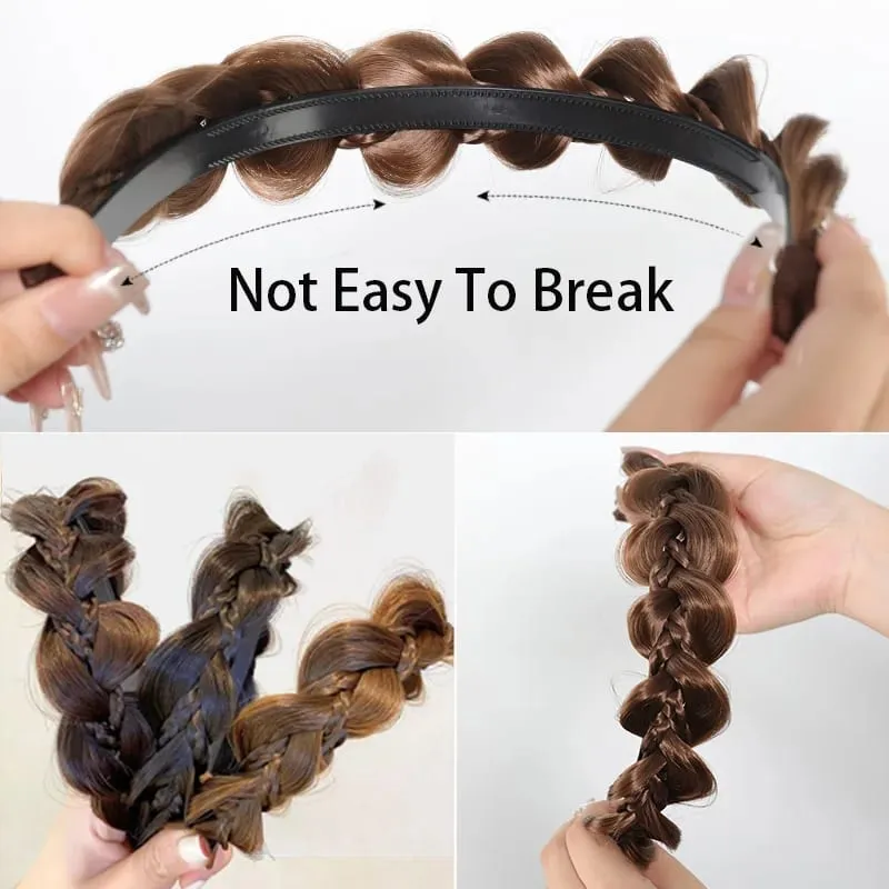 Twist Braid Headband Synthetic Fishbone Braid Wig Headband 1pc Non-Slip Twist Braid Hair Hoop Hair Accessories For Women Girls — image 6