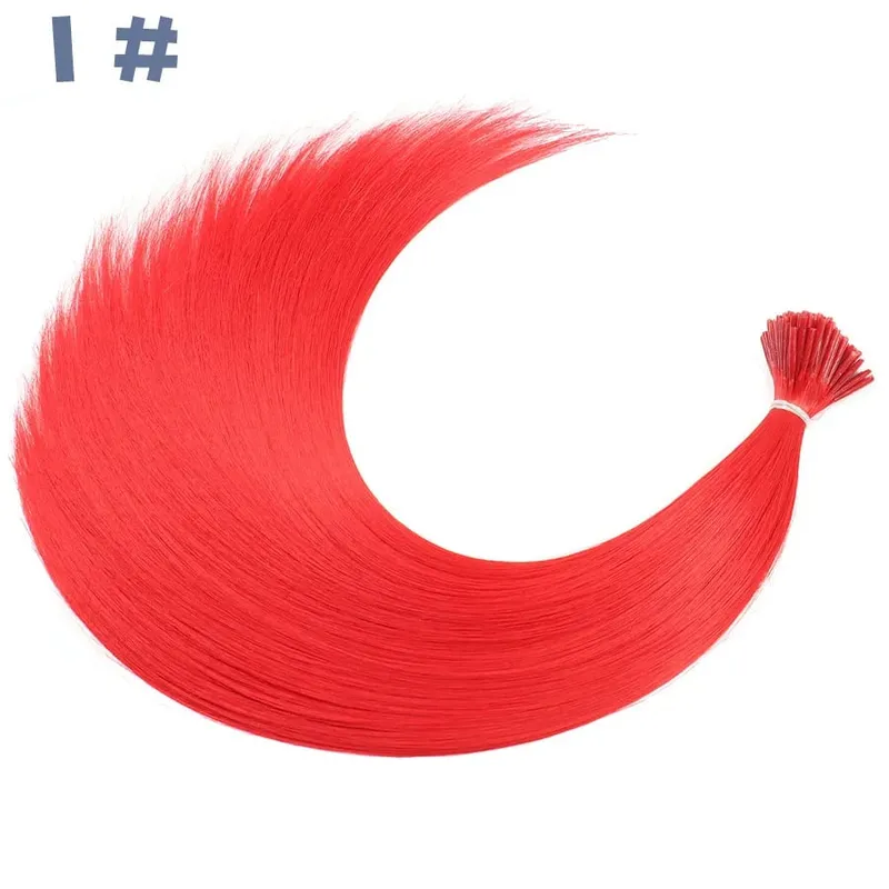 50 Helai/Pek Sintetik Berwarna I-Tip Stick Sambungan Rambut Rambut Lurus 16 Inci Untuk Wanita Alat Rambut Gentian Suhu Tinggi — image 9