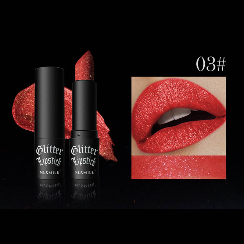 6Colors Glitter Lipstick Waterproof Long Lasting Diamond Pearlescent Metallic Lipstick Black Lipgloss Women Lips Makeup Cosmetic — image 9