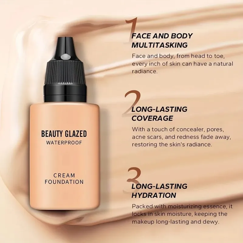 2024 New Foundation +Puff set Liquid Matte Full Coverage Foundation Waterproof Matte Natural Foundation With Blue Thumb Puff — image 5