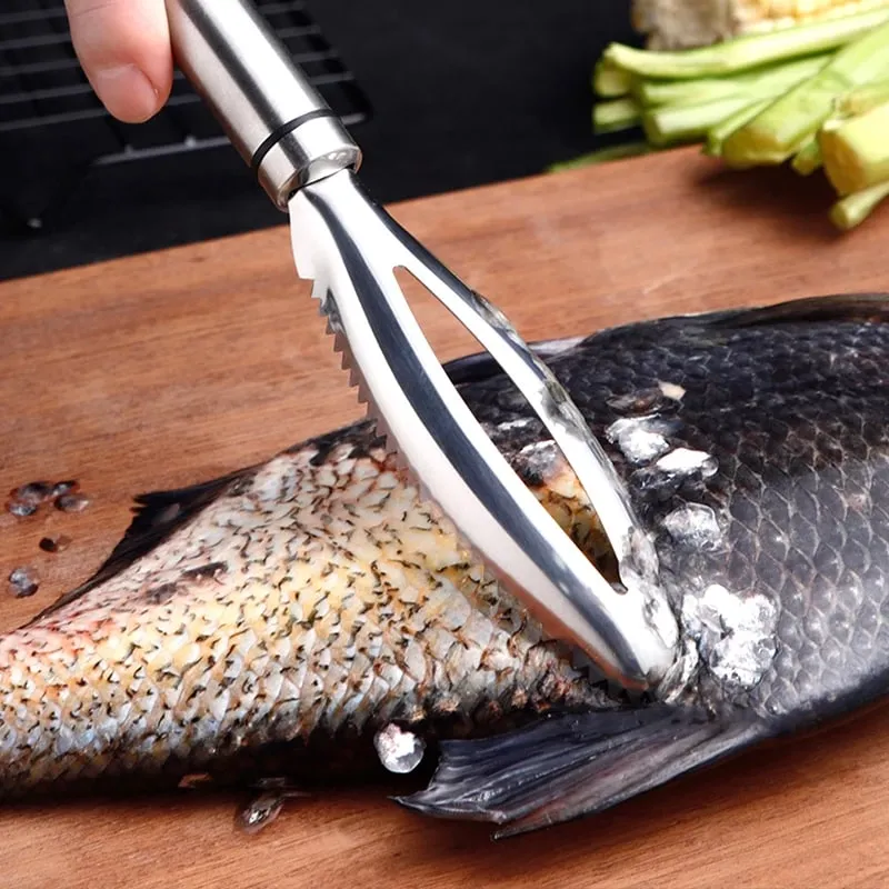 Efficient Fish Scale Remover Stainless Fish Cleaning Tool Fish Scale Remover Fish Skin Brush Scraping Scale Peeler Kitchen tools — image 9