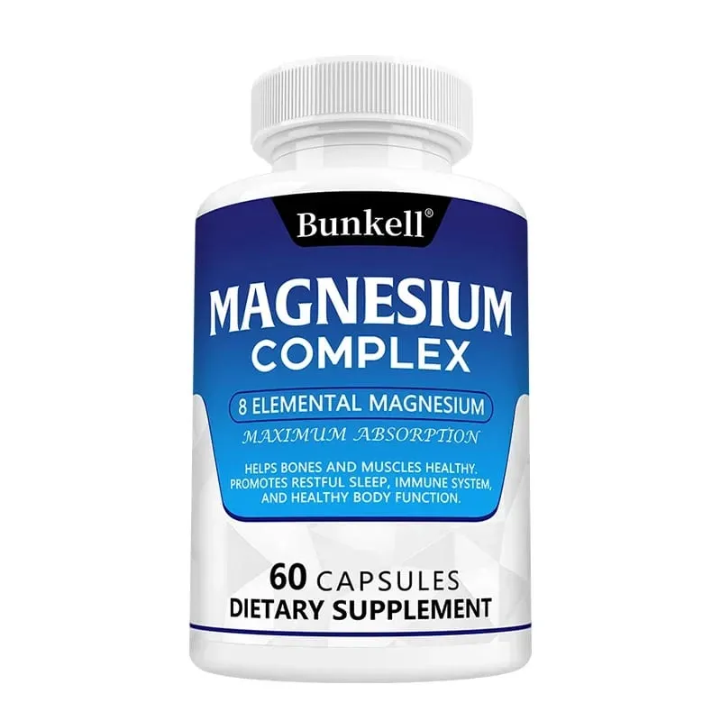 Bunkell Magnesium Complex 5 Forms High Absorption Support Bone Heart Muscle Sleep & Digestion Non-GMO Dietary Supplement — image 9