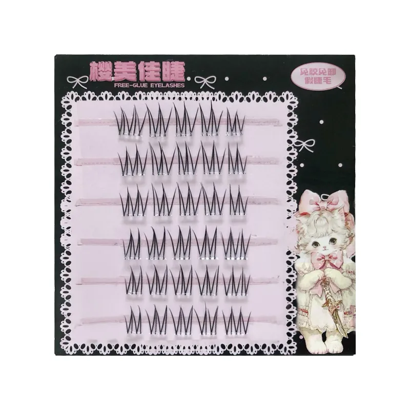Glue-free Natural Korean False Eyelashes Clusters 6/10/20 Rows Curling Girl Group Eyelash Extension Perfect Daily Eye Makeup — image 8