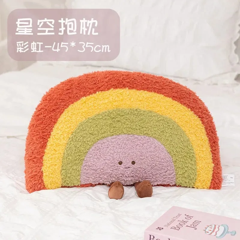 Soft Starry Sky Pillow Cute Rainbow Moon Star Plush Pillow Creative Sun Cloud Pillow Cushion Sleep Companion Pillow Home Decor — image 12