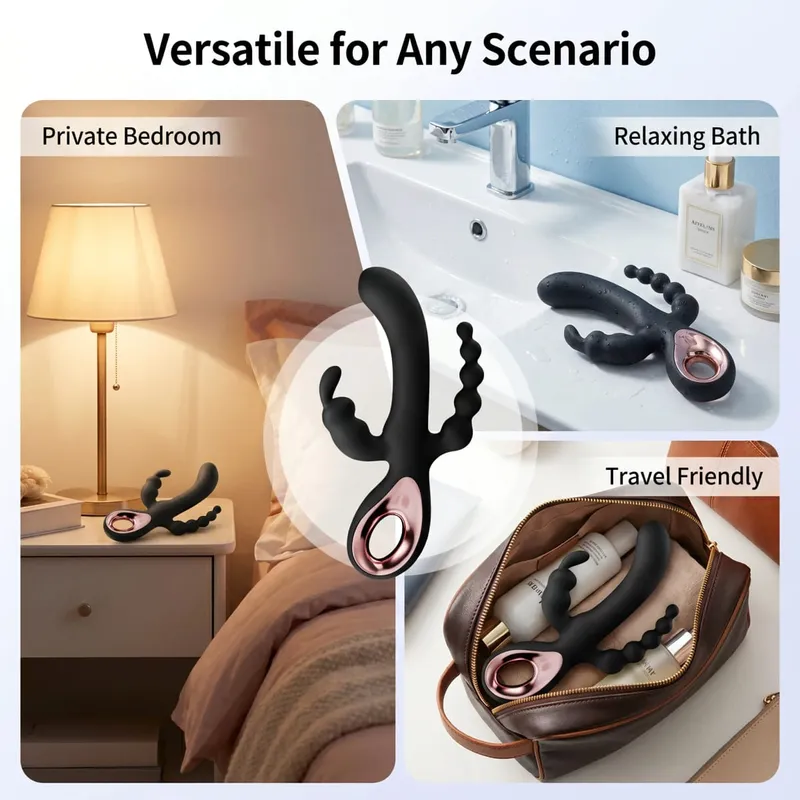 G Spot gode lapin vibrateur pour femmes 3 In1 Clitoris Stimulation Silicone étanche femelle vagin Anal masseur adulte Sex Toy