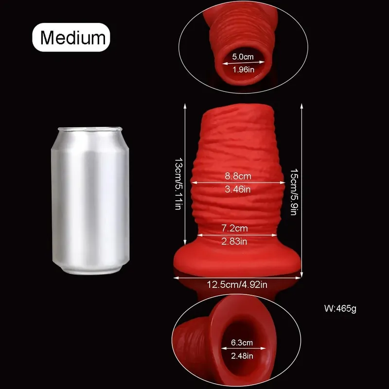 Super Huge 98mm Hollow Anal Plug Soft Silicone Anal Fisting Anal Dilation Gay Sex Toys Prostate Massage Vagina Speculum Buttplug — image 9
