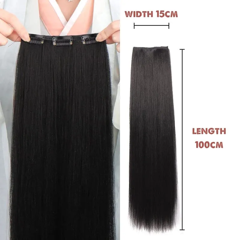 Hanfu wig piece corn whisker hairstyle one piece hair extension non knotted long straight hair piece antique hairstyle for women — image 22