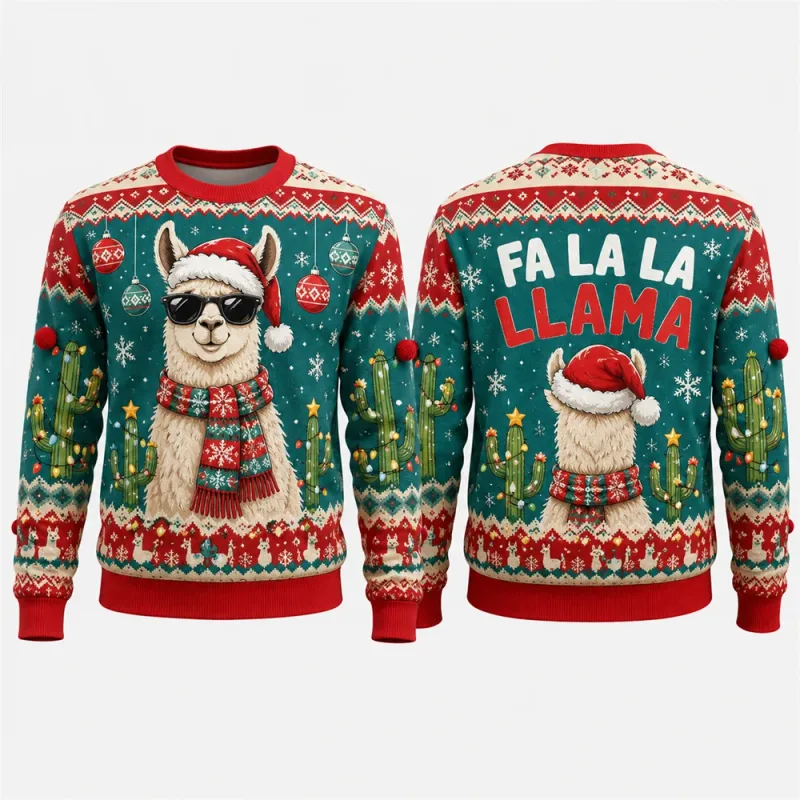 Gingerbread Man Ugly Christmas Sweatshirt 3D Grafisk Crewneck Unisex Funny Candy Cane Julefest Ferie Pullover Gave Mand Top — image 2