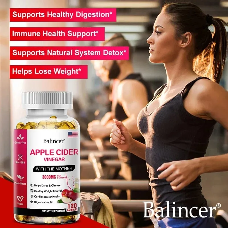 Balincer Apple Cider Vinegar Capsules 3000mg Detox & Cleanse Fat Burning Healthy Weight Management Supplement Non-GMO — image 5