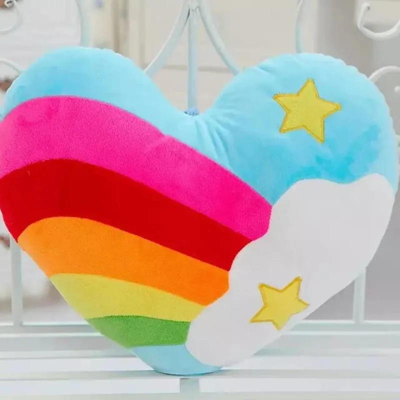 40x35cm Rainbow Heart Plush Pillow Stuffed Colorful Sweet Cushion Sofa Chair Home Decoration Halloween's Day Gift — image 6