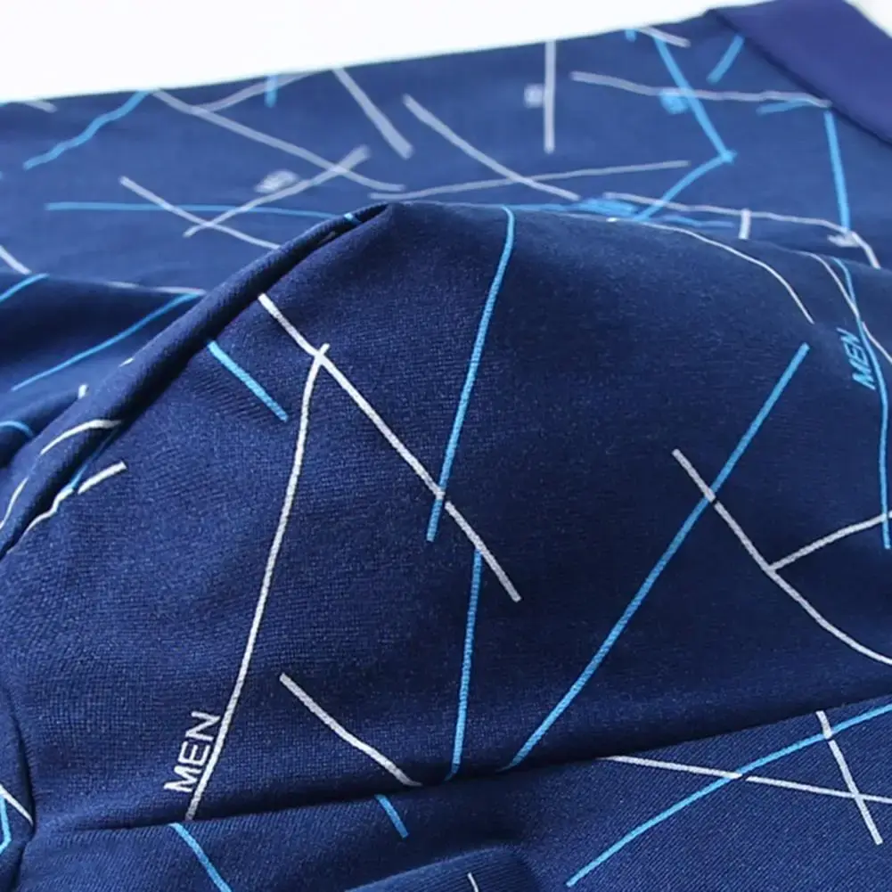 Calzoncillos de hombre, ropa interior elástica, cintura media, estampado de letras a rayas, suave, transpirable, sin costuras, convexo en U, calzoncillos de secado rápido para hombre